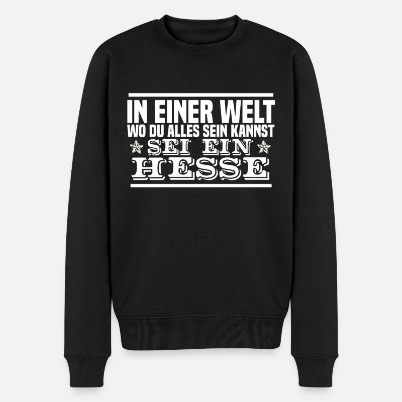 sei ein hesse - Männer Premium Bio Pullover - Schwarz
