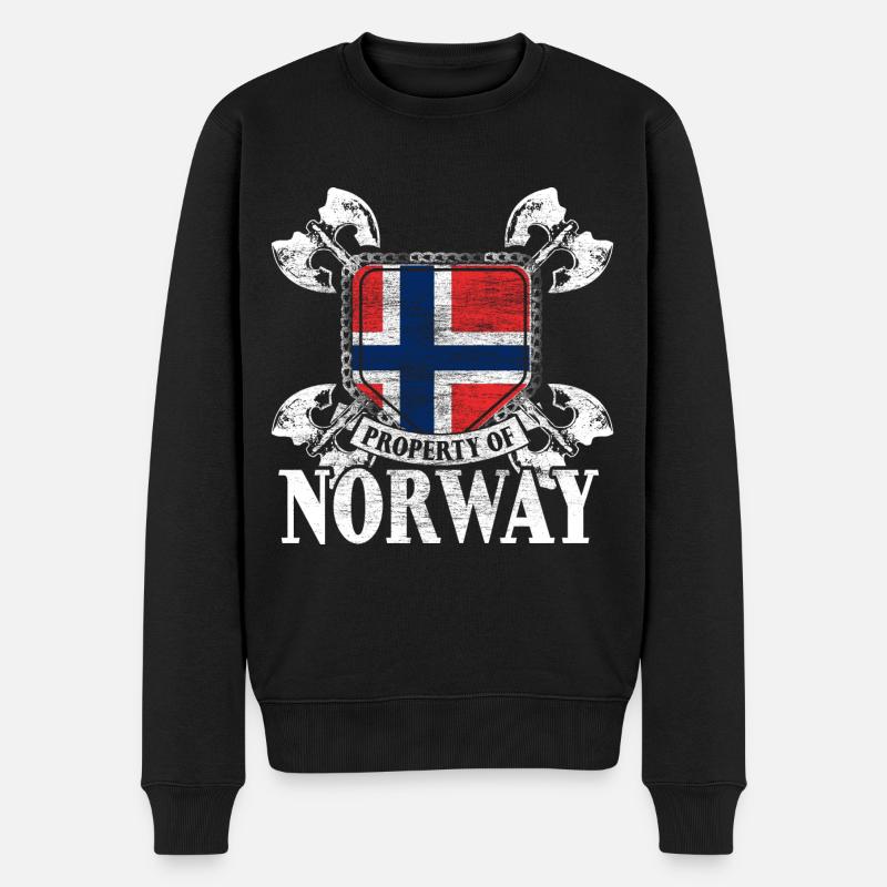 Norwegen Staat - Männer Premium Bio Pullover - Schwarz