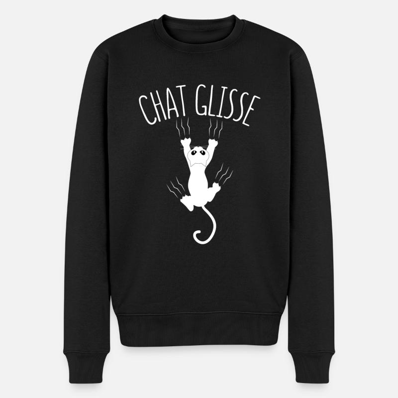 Chat glisse ! - Pull Premium bio Homme - noir