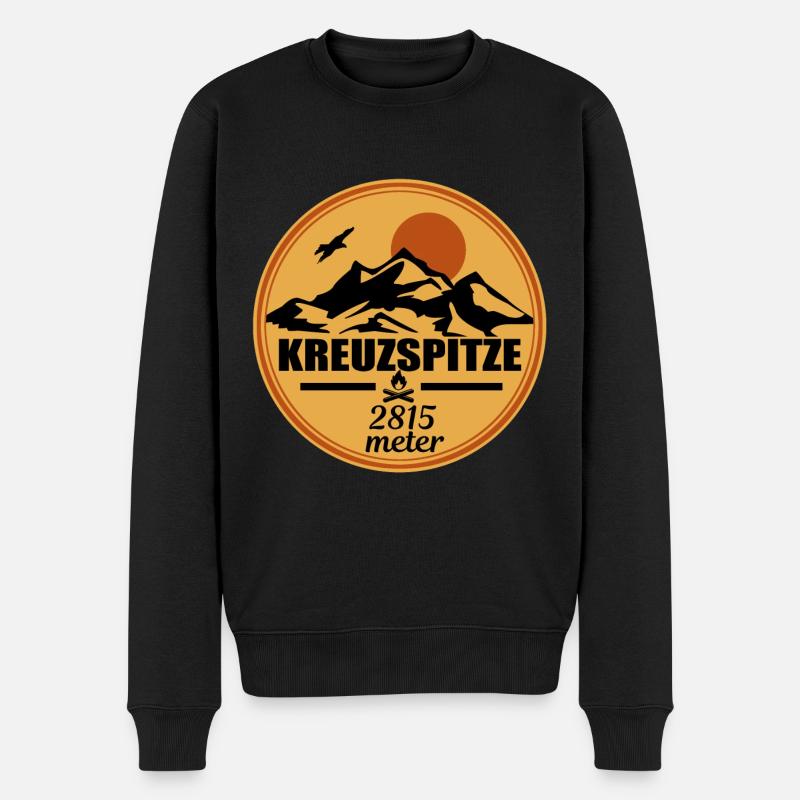 Kreuzspitze - Männer Premium Bio Pullover - Schwarz