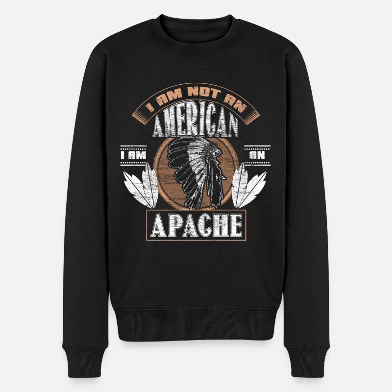 Indianer Nordamerika Cowboys Geschenkidee - Männer Premium Bio Pullover - Schwarz