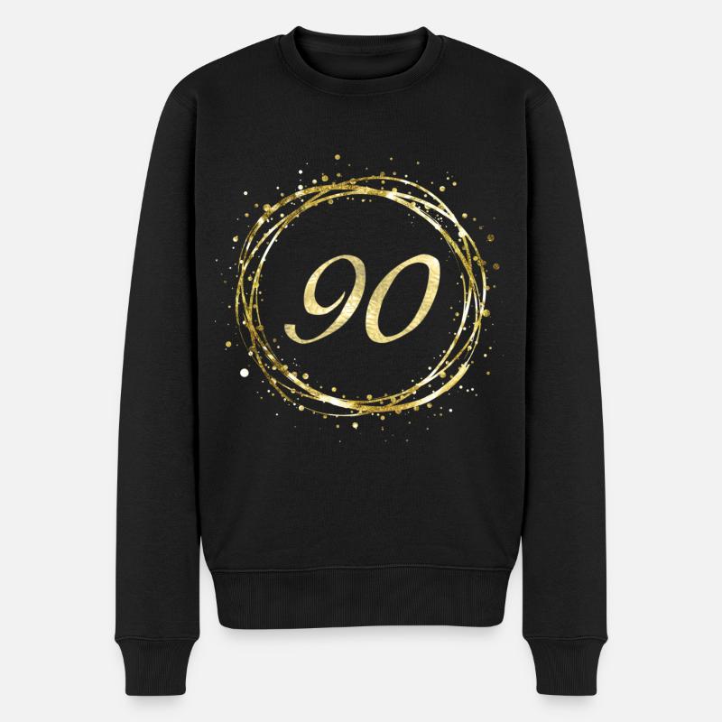 90 - Männer Premium Bio Pullover - Schwarz