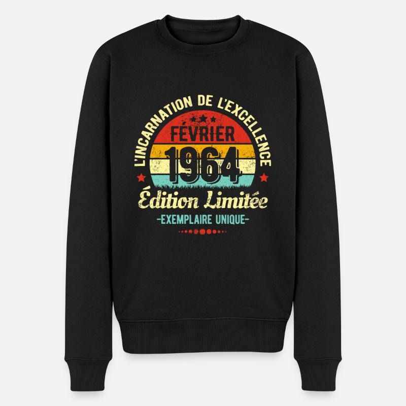MILLÉSIME FÉVRIER 1964 ÉDITION LIMITÉE - Pull Premium bio Homme - noir