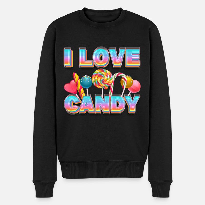 J’aime Candy Sweets Candy Lollipop - Pull Premium bio Homme - noir