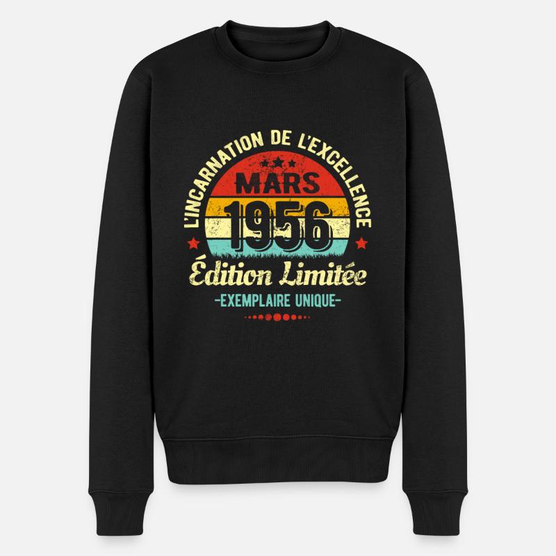 MILLÉSIME MARS 1956 ÉDITION LIMITÉE - Pull Premium bio Homme - noir