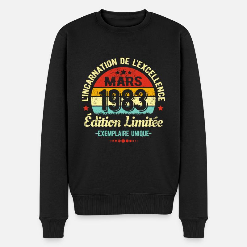 MILLÉSIME MARS 1983 ÉDITION LIMITÉE - Pull Premium bio Homme - noir