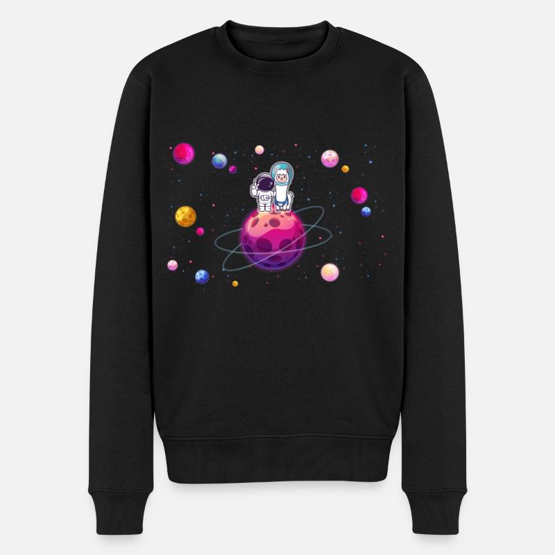 astronaute lama - Pull Premium bio Homme - noir