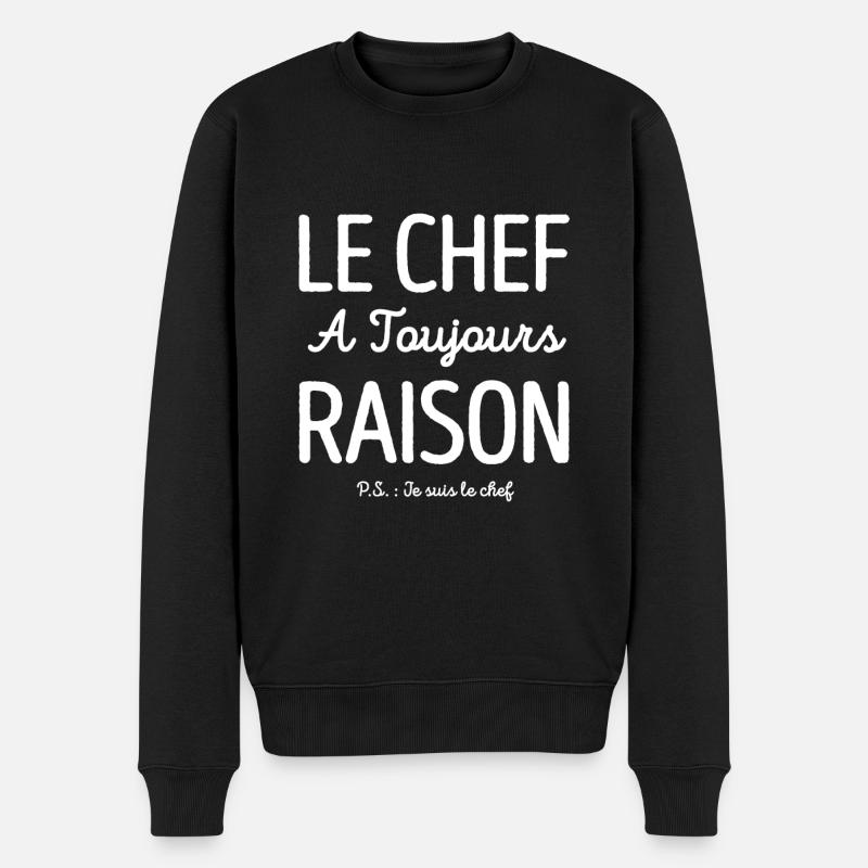 LE CHEF A TOUJOURS RAISON - Pull Premium bio Homme - noir