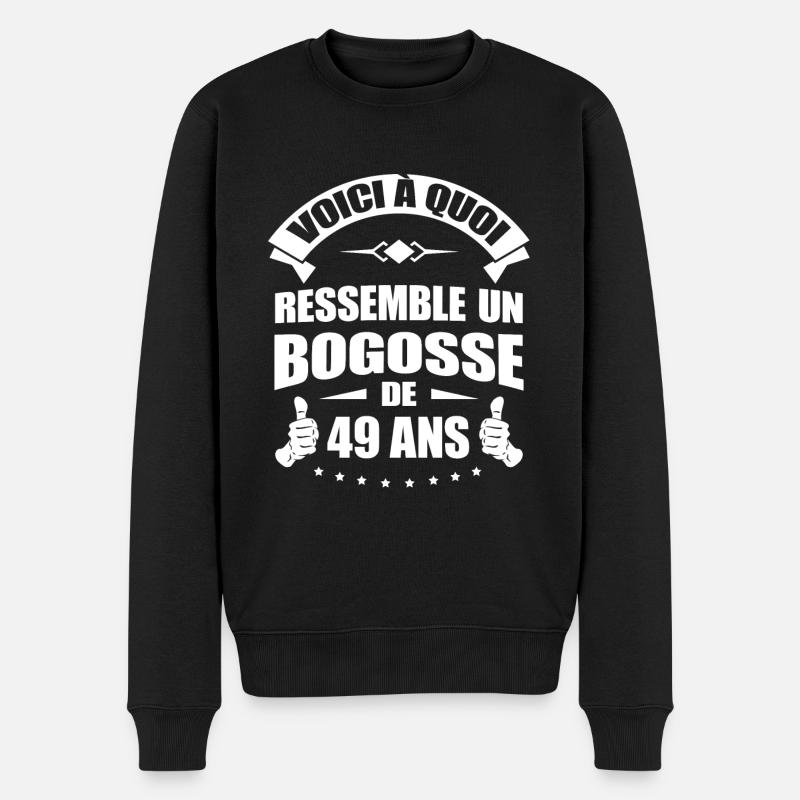 BOGOSSE DE 49 ANS - Pull Premium bio Homme - noir