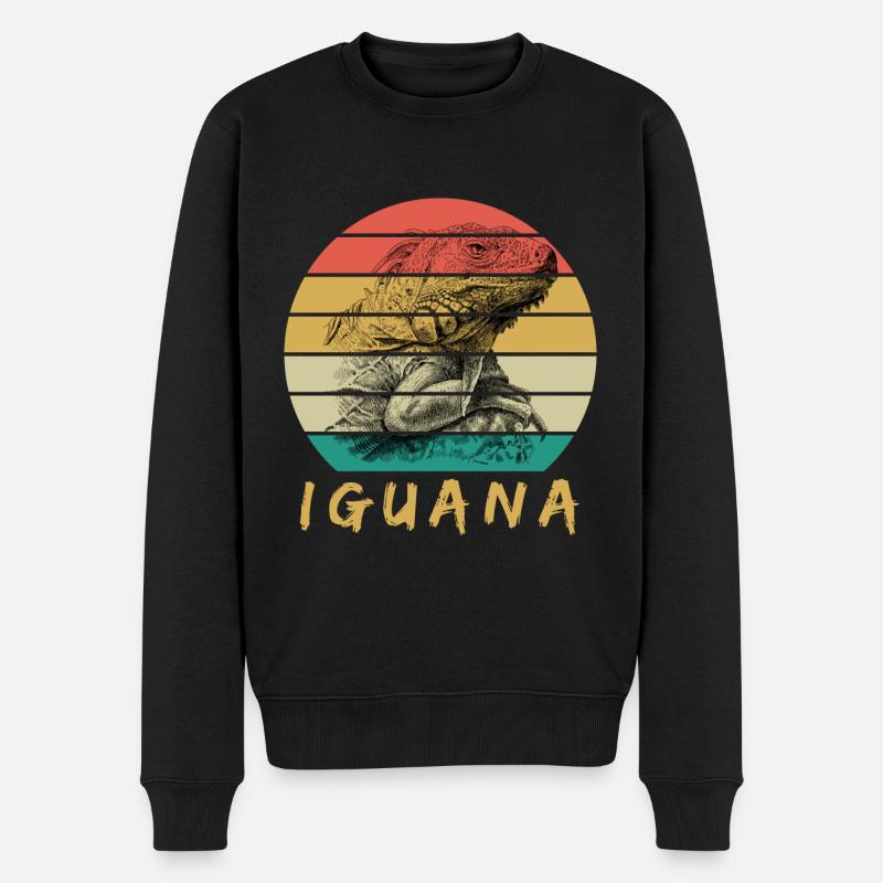iguana - Männer Premium Bio Pullover - Schwarz
