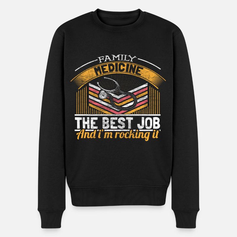 Doktor Krankenhaus - Männer Premium Bio Pullover - Schwarz