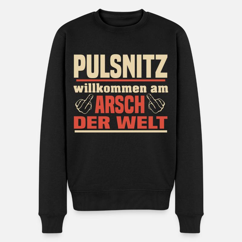 Arsch der Welt Pulsnitz - Männer Premium Bio Pullover - Schwarz