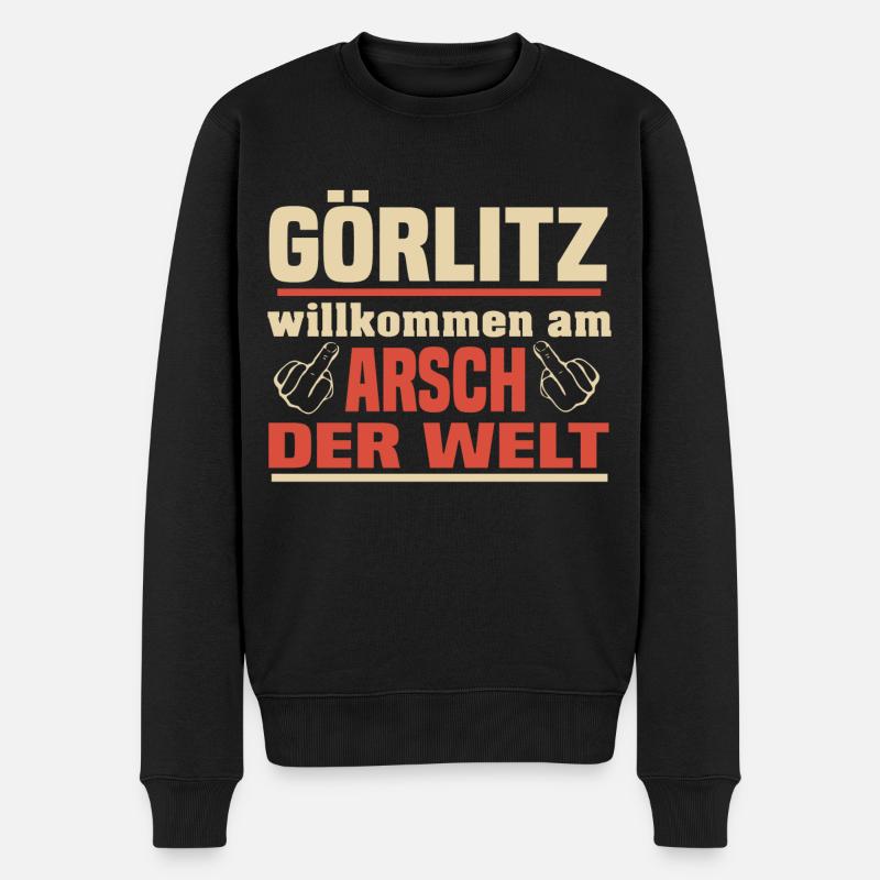 Arsch der Welt Görlitz - Männer Premium Bio Pullover - Schwarz
