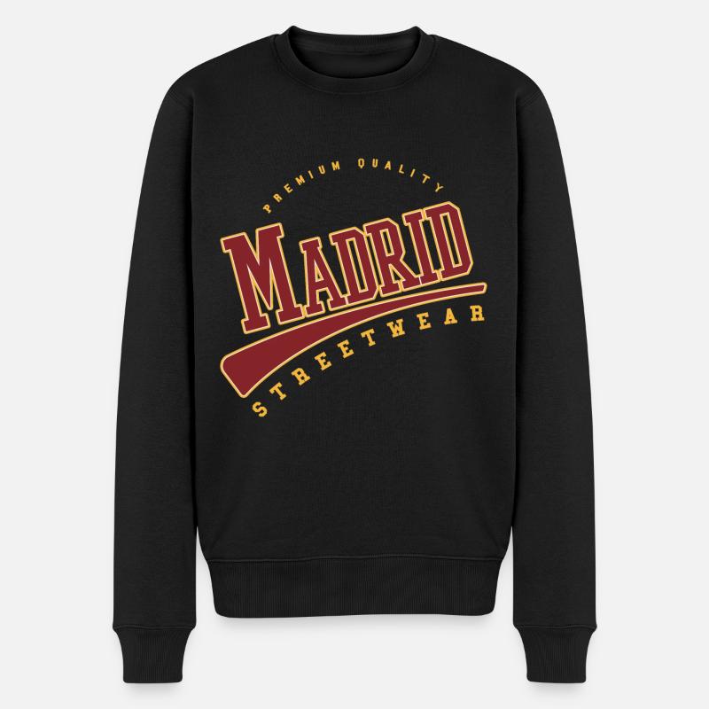 Madrid Espagne Collège Style Lycée - Pull Premium bio Homme - noir