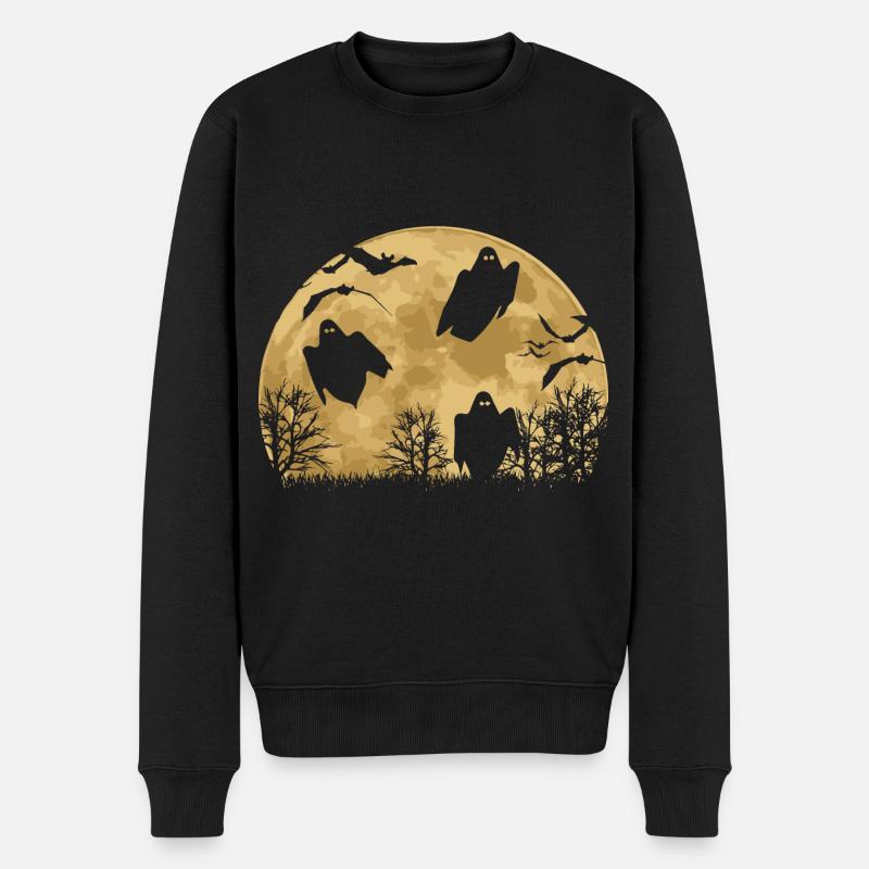 Halloween Geist Spruch Geschenkidee - Männer Premium Bio Pullover - Schwarz