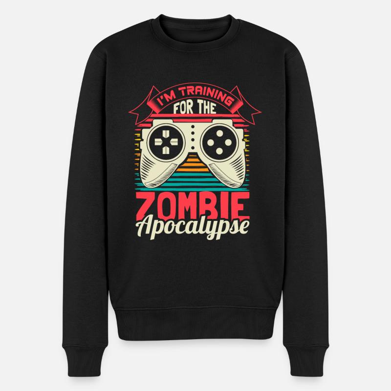 Zombie Apokalypse Lustig Geschenkidee - Männer Premium Bio Pullover - Schwarz