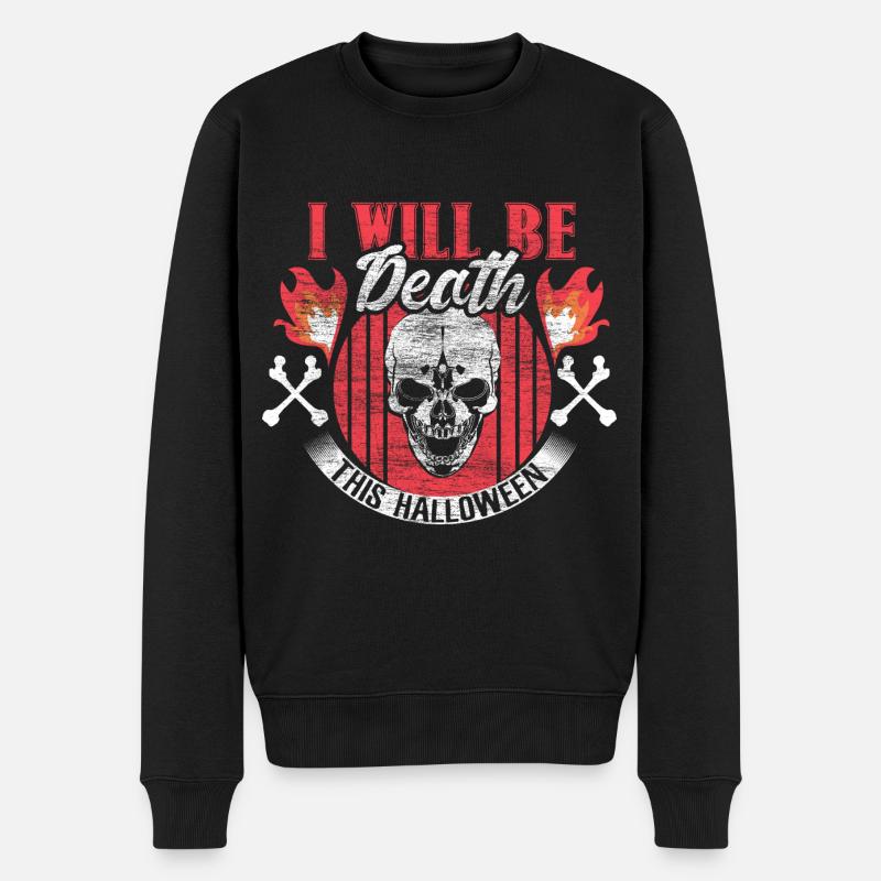Halloween Skelett Gruselig - Männer Premium Bio Pullover - Schwarz