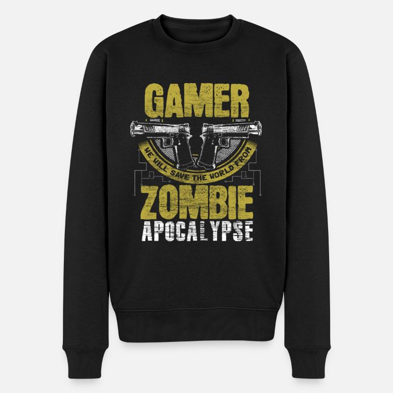 Zombie Apocalypse Virus Drôle Cadeau - Pull Premium bio Homme - noir