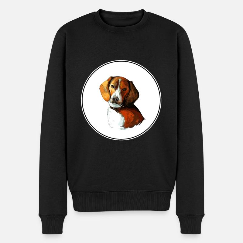 American Foxhound Dog Aquarell Illustration - Männer Premium Bio Pullover - Schwarz