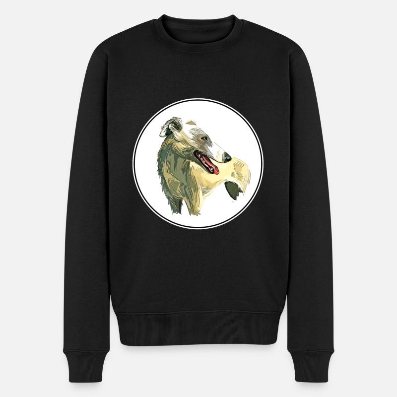 Englisch Whippet Hund Aquarell Skizze Illustration - Männer Premium Bio Pullover - Schwarz
