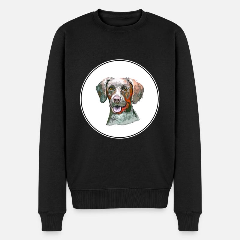 Pointer Dog Aquarelle Sketch Illustration - Pull Premium bio Homme - noir