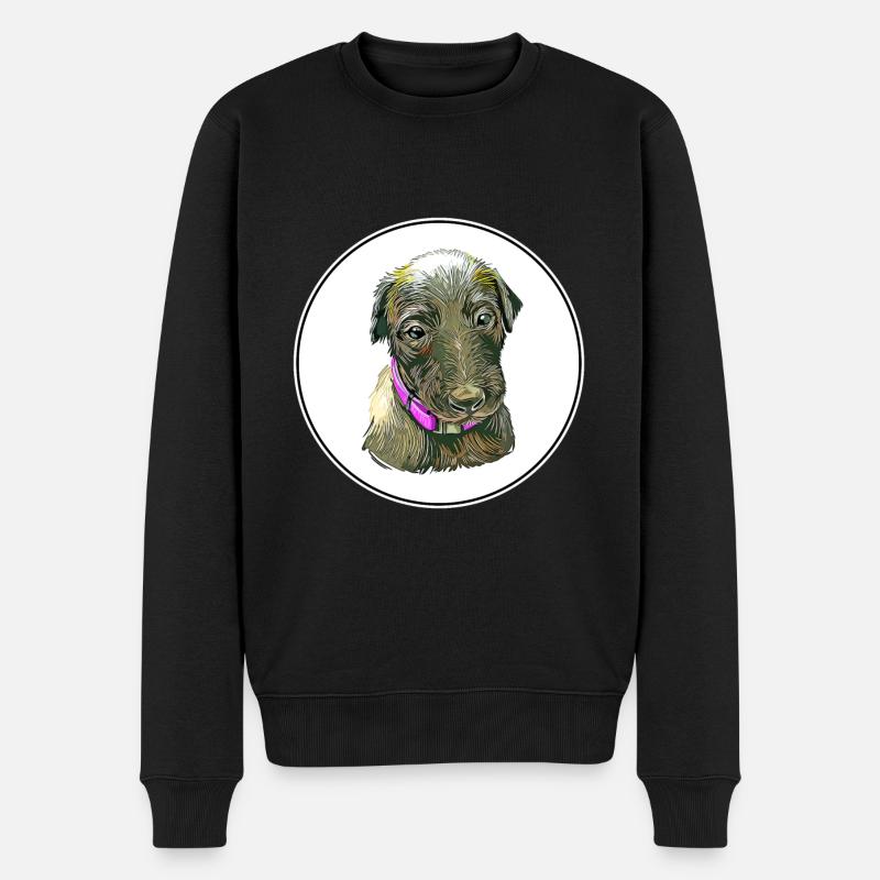 Schottischer Hirschhund Hund Aquarell Illustration - Männer Premium Bio Pullover - Schwarz