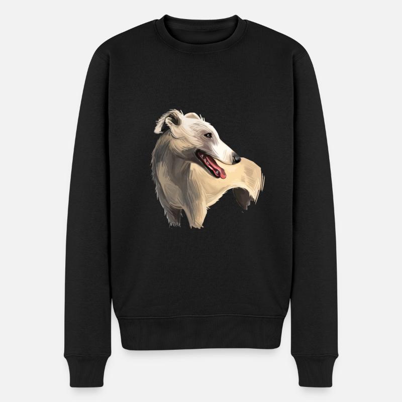 Englisch Whippet Hund Aquarell Skizze Illustration - Männer Premium Bio Pullover - Schwarz