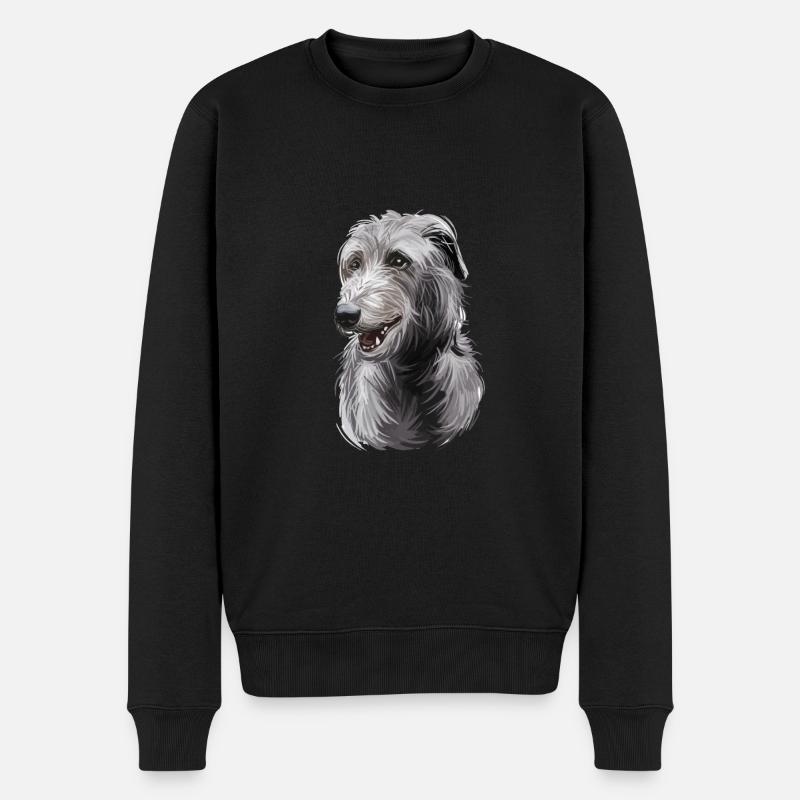 Schottischer Hirschhund Hund Aquarell Illustration - Männer Premium Bio Pullover - Schwarz