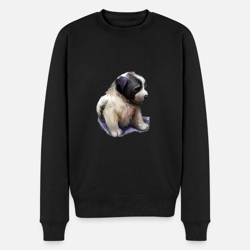 Rumänische Mioritische Schäferhund Skizze Illustration - Männer Premium Bio Pullover - Schwarz