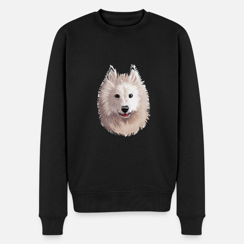 Samoyed Dog Aquarelle Sketch Illustration - Pull Premium bio Homme - noir