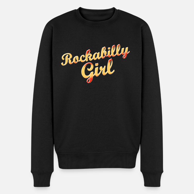 rockabilly girl - Männer Premium Bio Pullover - Schwarz