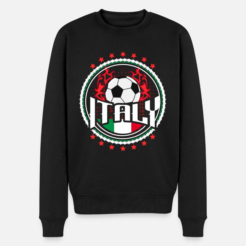 Drapeau de football de l’Italie - Pull Premium bio Homme - noir