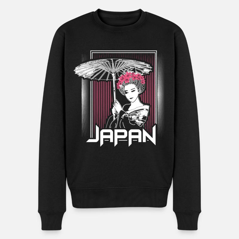 Japan Sakura Japaner - Männer Premium Bio Pullover - Schwarz