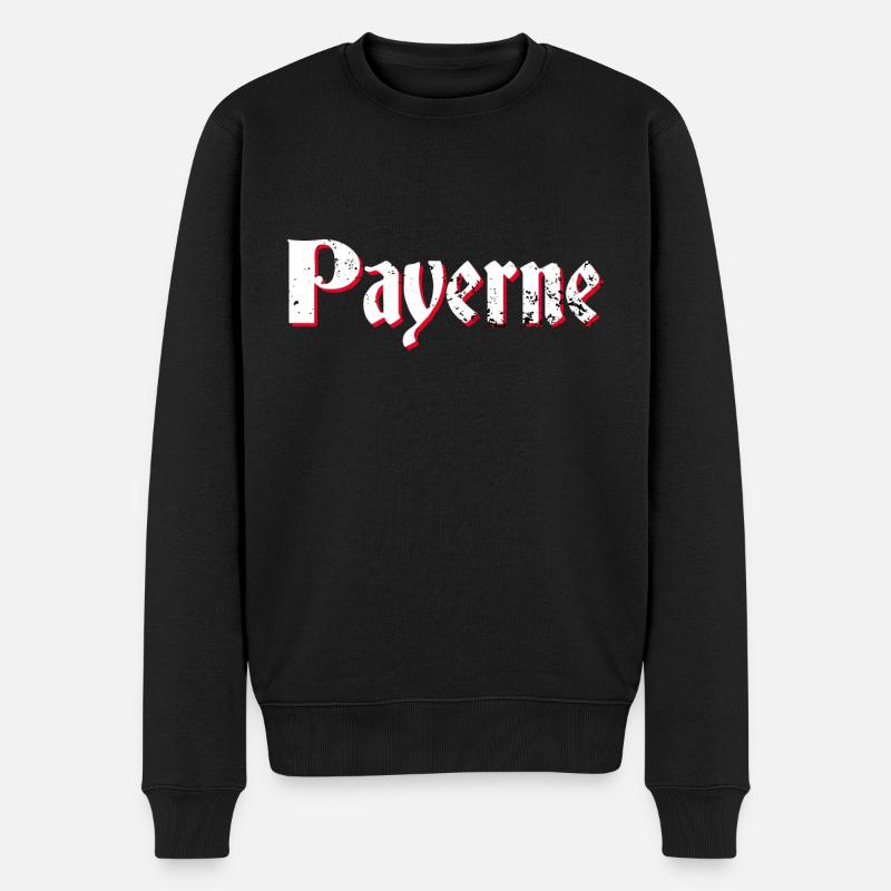 Payerne - Männer Premium Bio Pullover - Schwarz