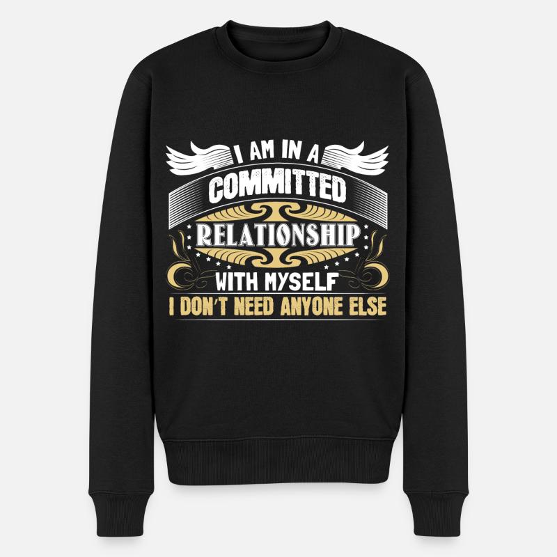 Single Solo Party Geschenkidee - Männer Premium Bio Pullover - Schwarz