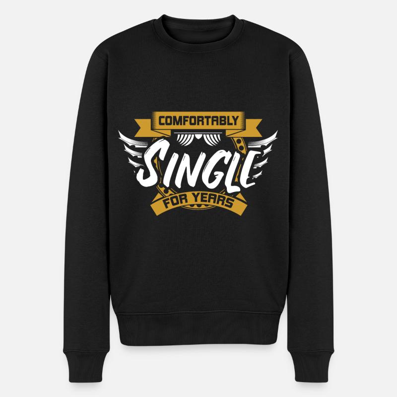 Single Unabhängig Beziehung - Männer Premium Bio Pullover - Schwarz
