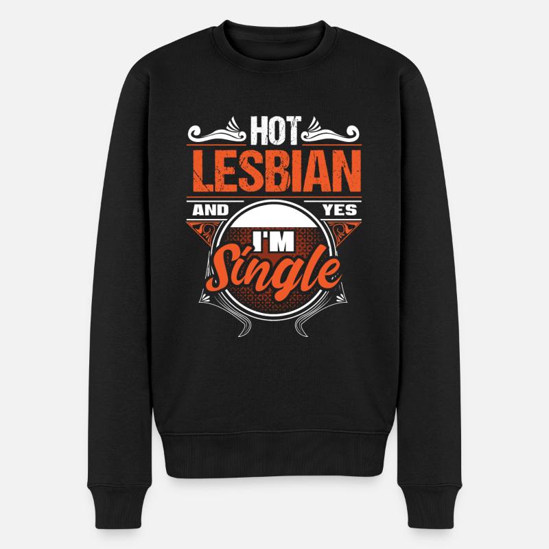 Cadeau queer Lesbian Single Pride - Pull Premium bio Homme - noir