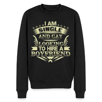 Gay Single LGBT+ Homo Gift - Men's Premium Organic Jumper - black - Front - Nico (187cm)