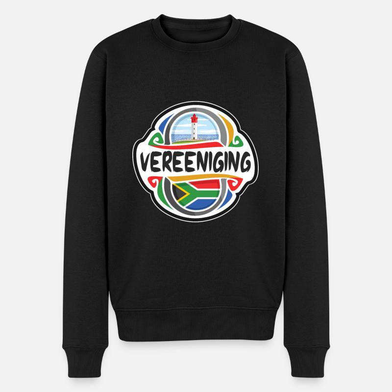 Vereeniging Südafrika Flagge Reise Souvenir Badg - Männer Premium Bio Pullover - Schwarz