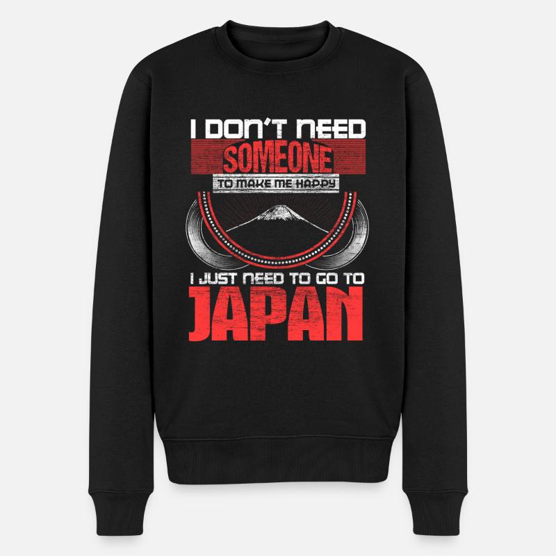 Japan Sakura Stolz Geschenkidee - Männer Premium Bio Pullover - Schwarz