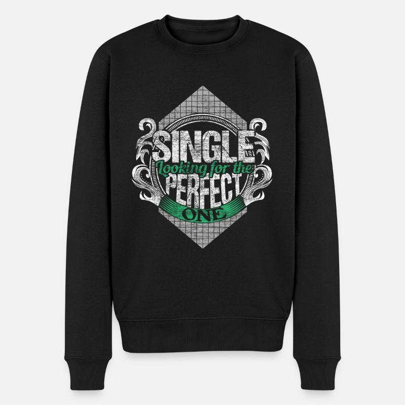 Single Stolz Beziehung Geschenk - Männer Premium Bio Pullover - Schwarz