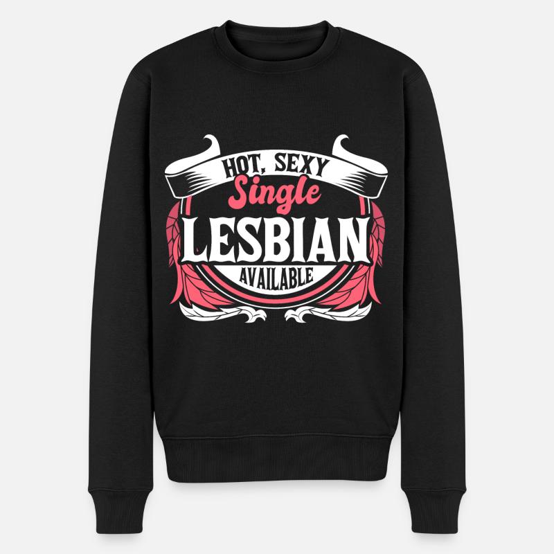 Lesbisch Single Pride - Männer Premium Bio Pullover - Schwarz