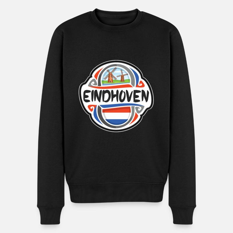 Eindhoven Niederlande Flagge Reise Souvenir Abzeichen S - Männer Premium Bio Pullover - Schwarz