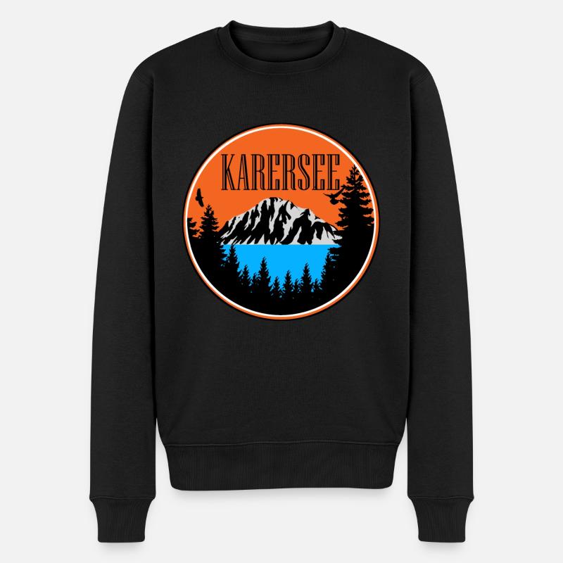 karersee - Männer Premium Bio Pullover - Schwarz