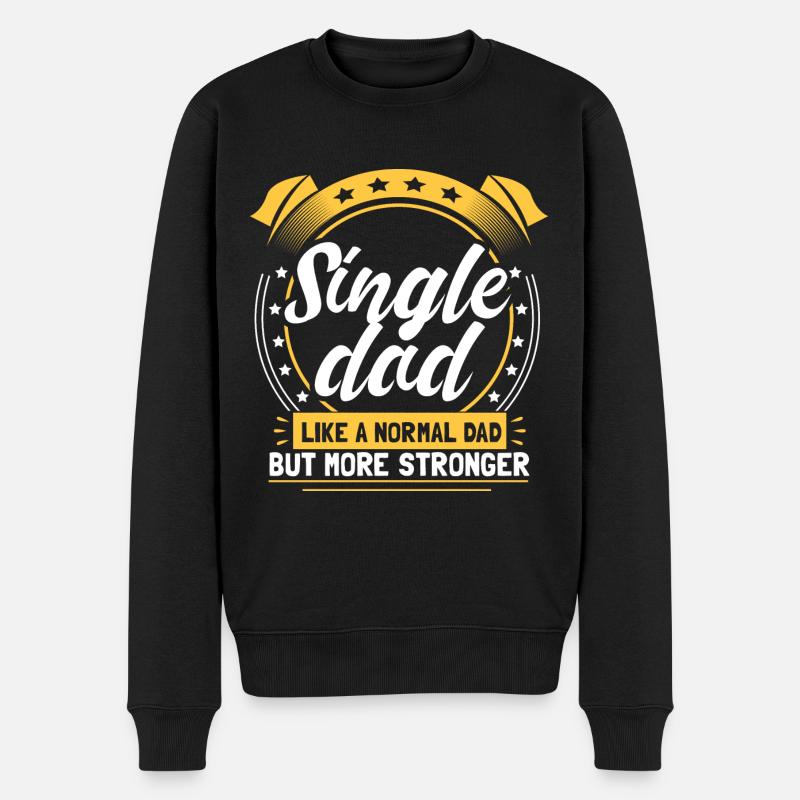 Père célibataire Papa Enfants - Pull Premium bio Homme - noir