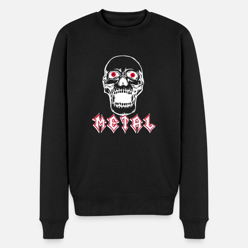 Heavy Metal - Männer Premium Bio Pullover - Schwarz