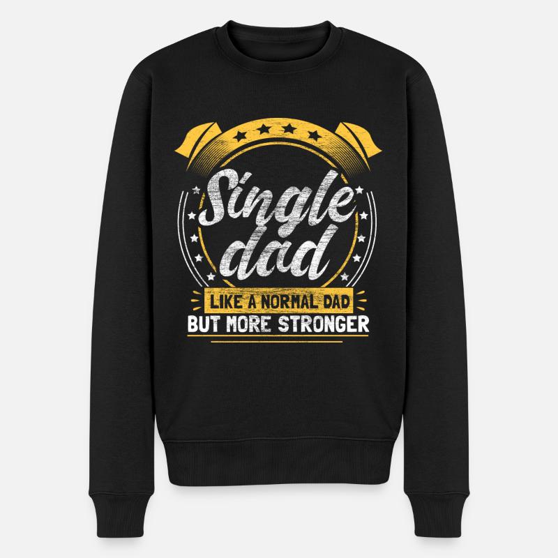 Alleinerziehender Vater Papi Kinder - Männer Premium Bio Pullover - Schwarz