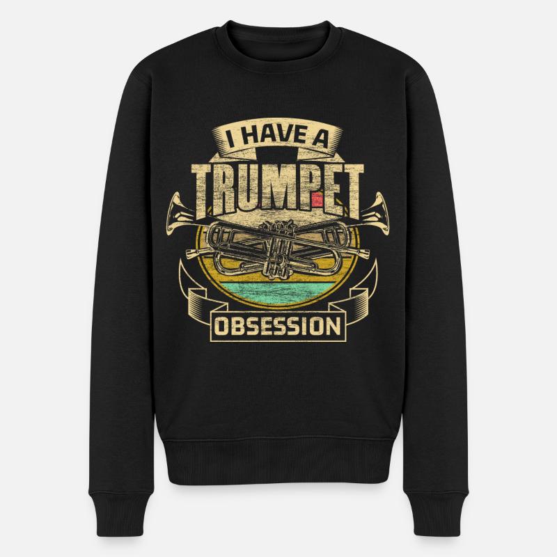 Trompete Blaskapelle Geschenkidee - Männer Premium Bio Pullover - Schwarz