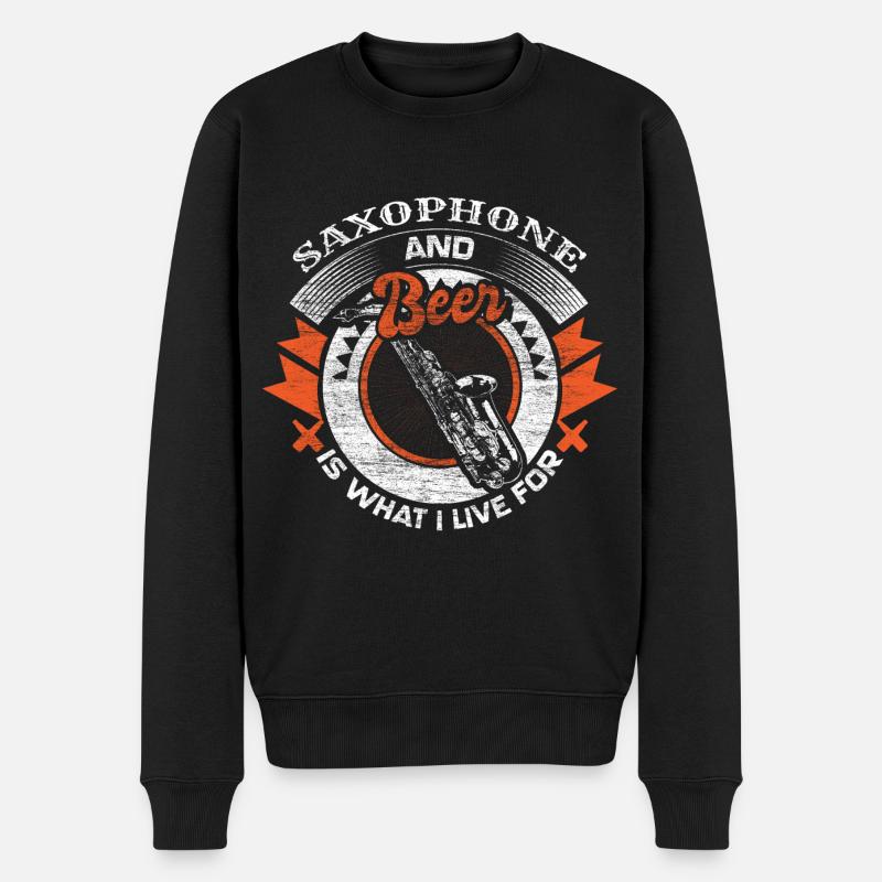 Saxophone Jazz Musicien Cadeau - Pull Premium bio Homme - noir