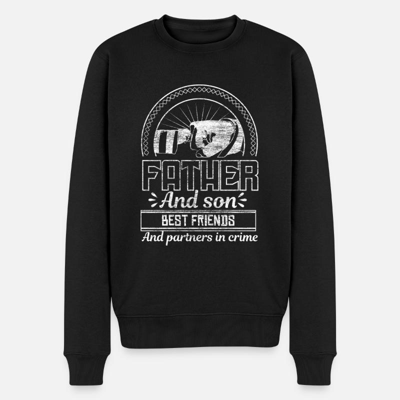 Vater Sohn Vaterschaft Papa Geschenkidee - Männer Premium Bio Pullover - Schwarz